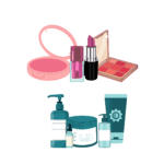 Tecknad PFAS smink och hudvårdsprodukter