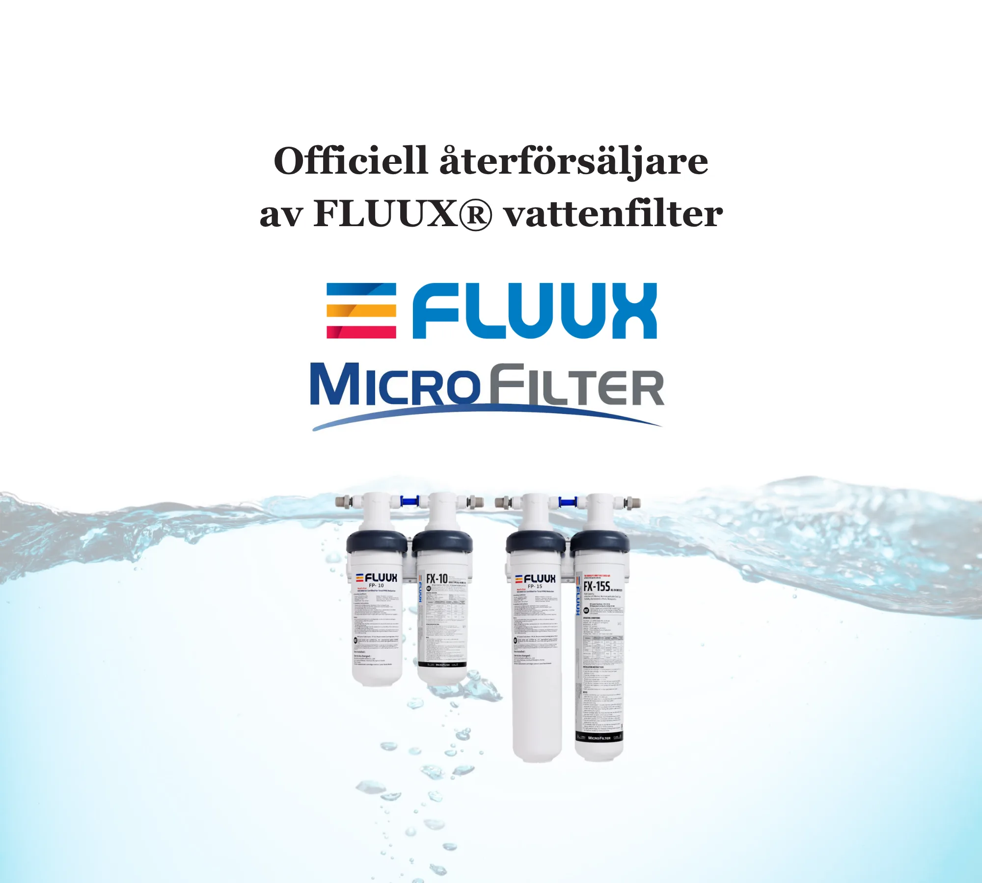 Water Company är officiell återförsäljare av FLUUX vattenfilter.
